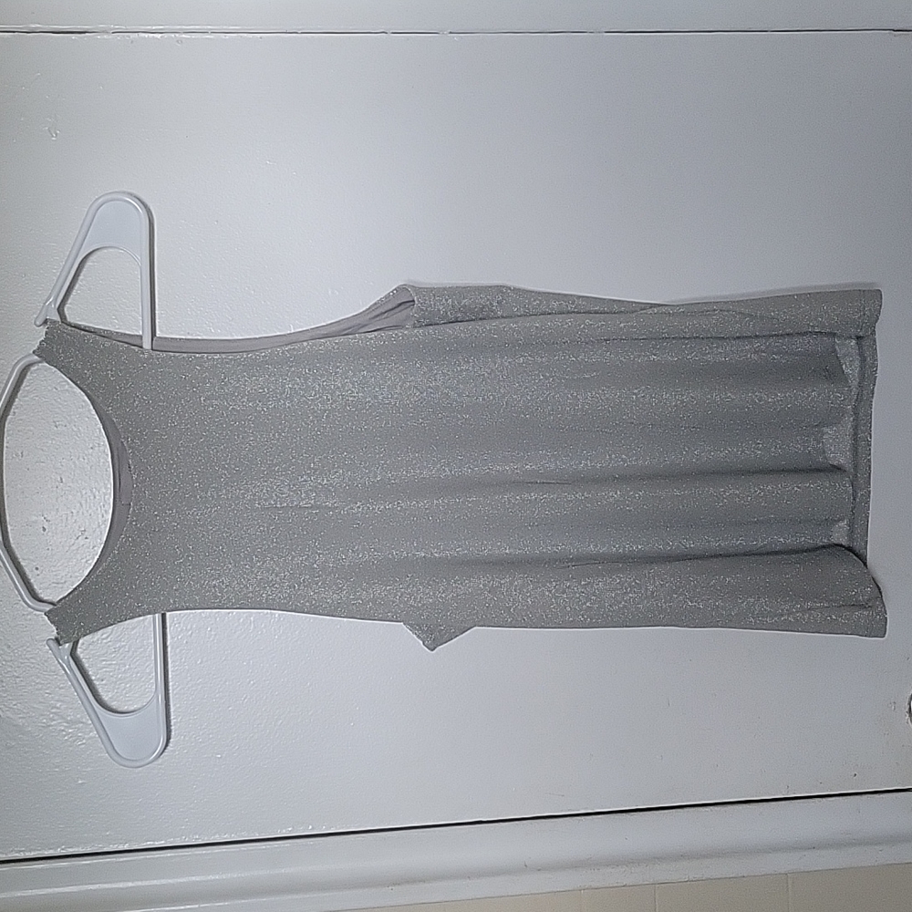 H&M women's sparkly silver night out tank top